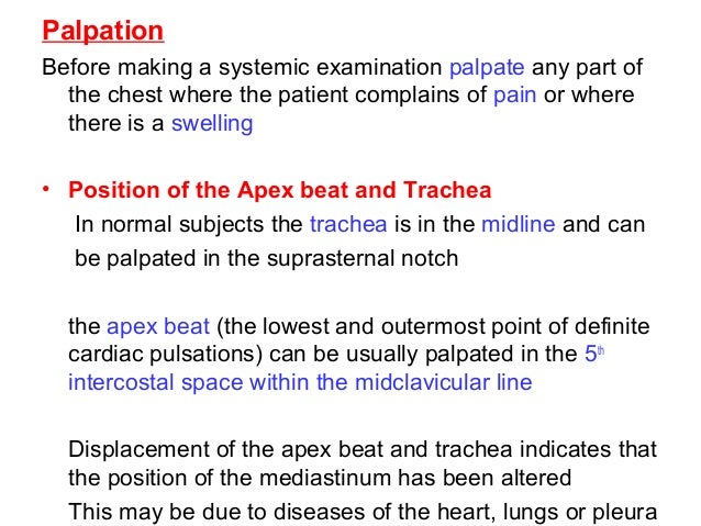 Examination of the respiratory system