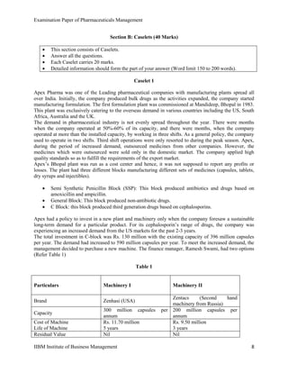Examination paper pharmaceutical industrial management&pharmaceutical ...