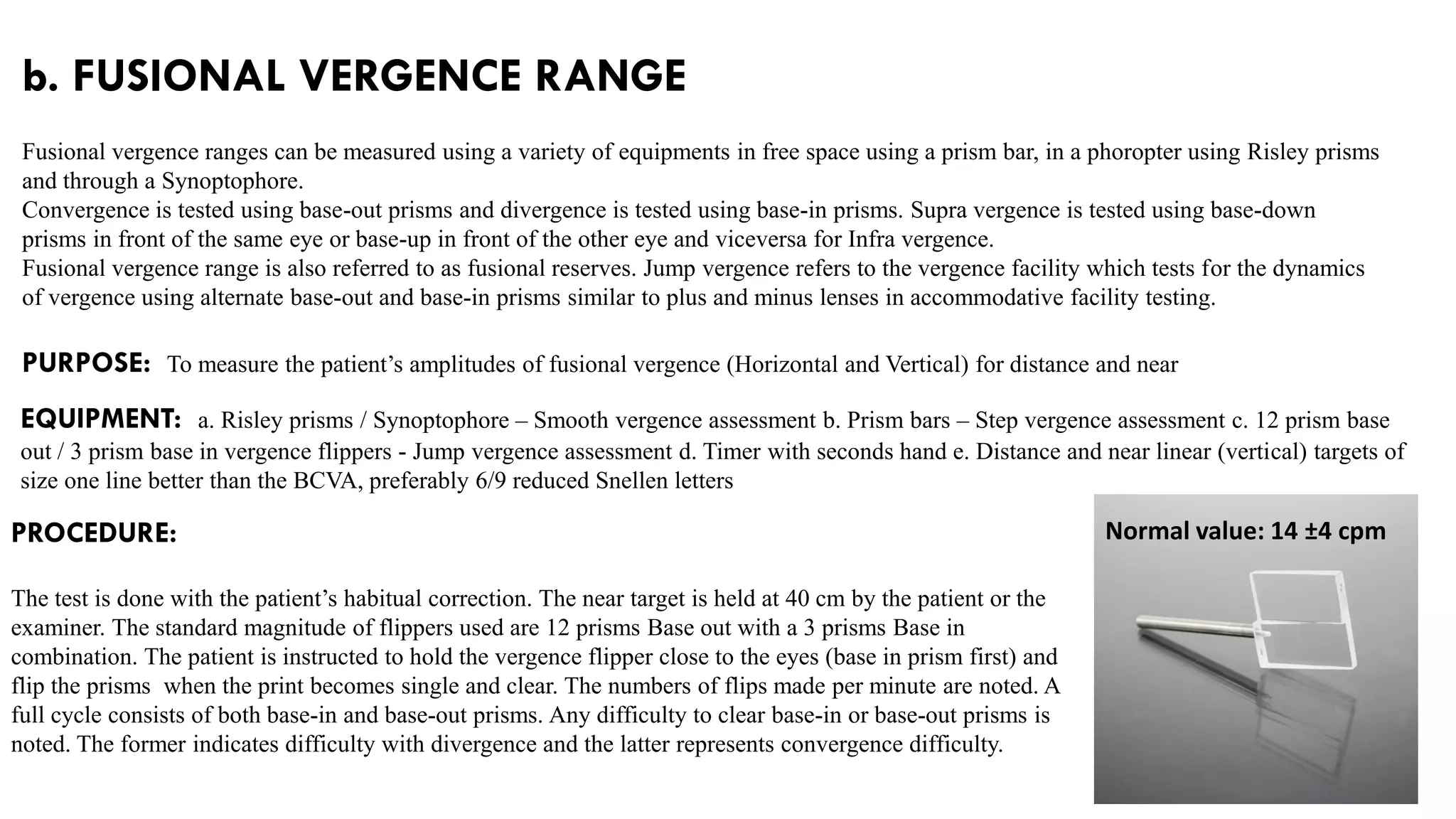 Examination protocol for binocular vision | PDF
