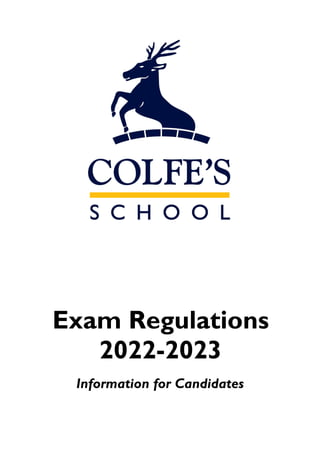 Information for Candidates
Exam Regulations
2022-2023
 