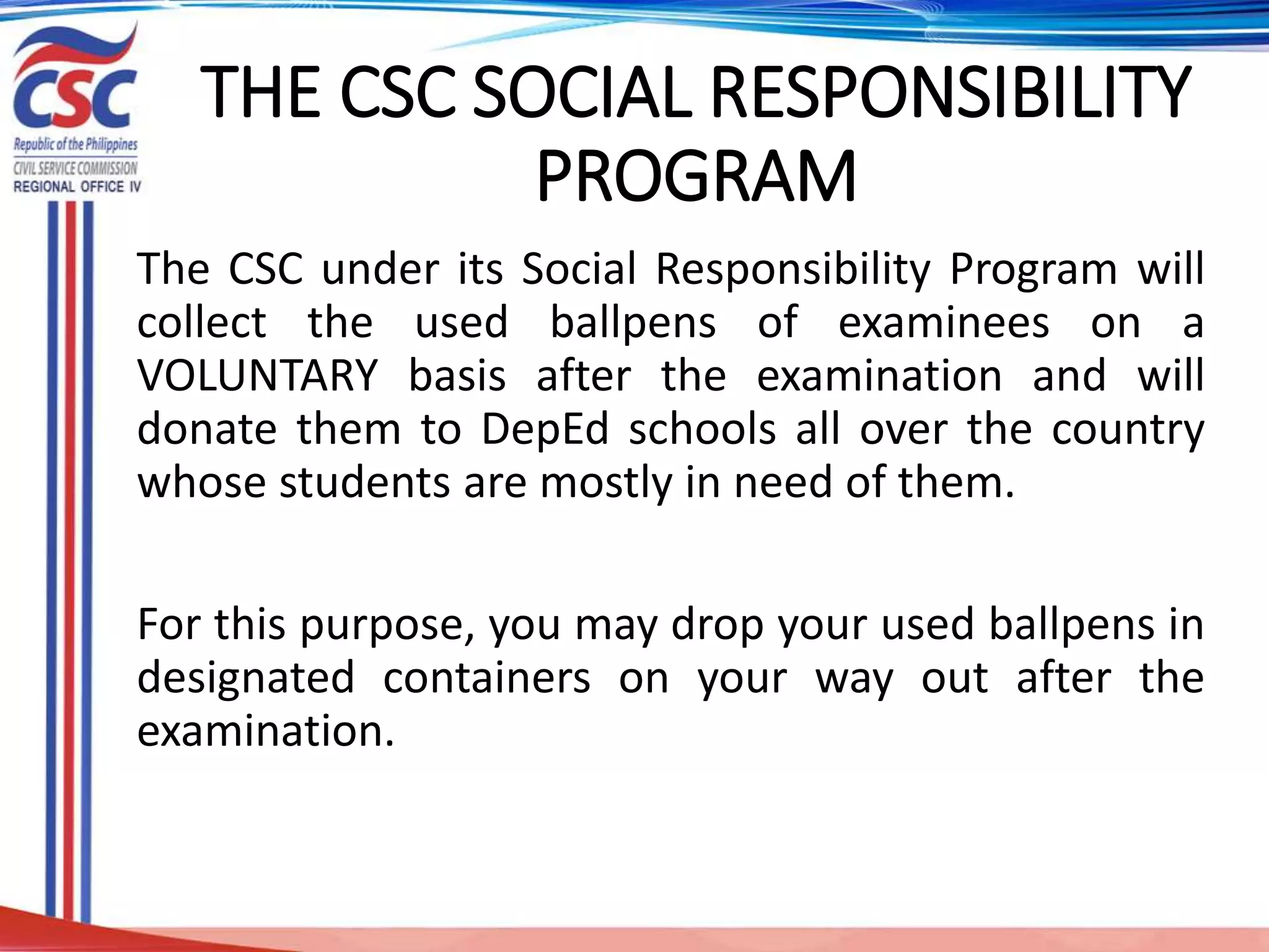 Examinee's Guide in Taking CSE-PPT (Ballpen-based) | PPTX