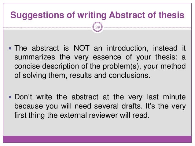 Writing thesis introduction chapter