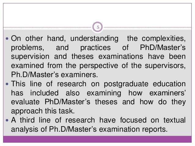 Examiners comments on thesis