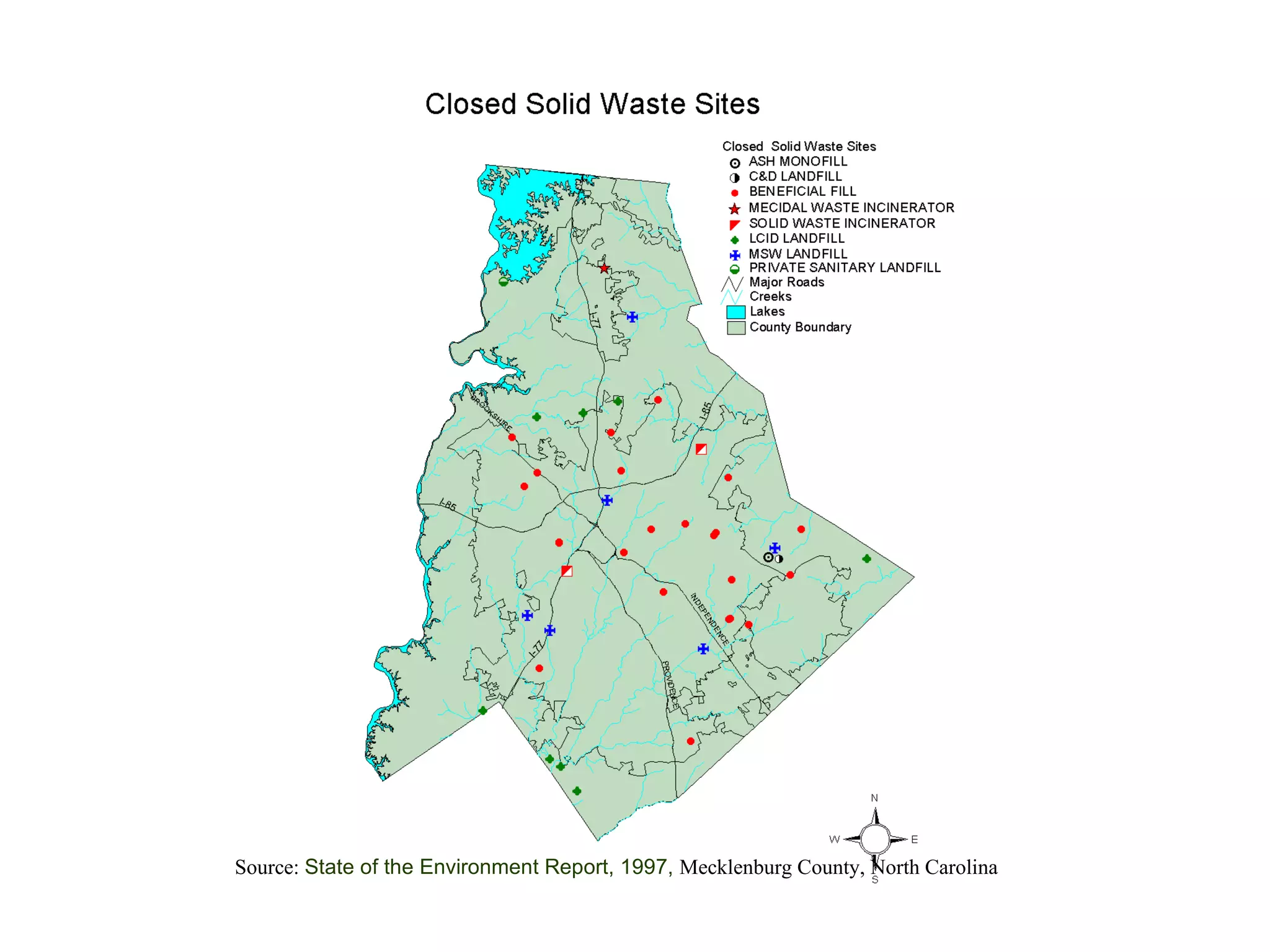 Source:  State of the Environment Report, 1997,  Mecklenburg County, North Carolina 