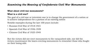 Examining the meaning of confederate civil war monuments | PDF