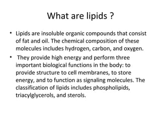 Lipids definition and classification with examples