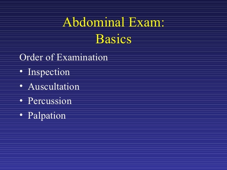 Exam Of Abdomen.