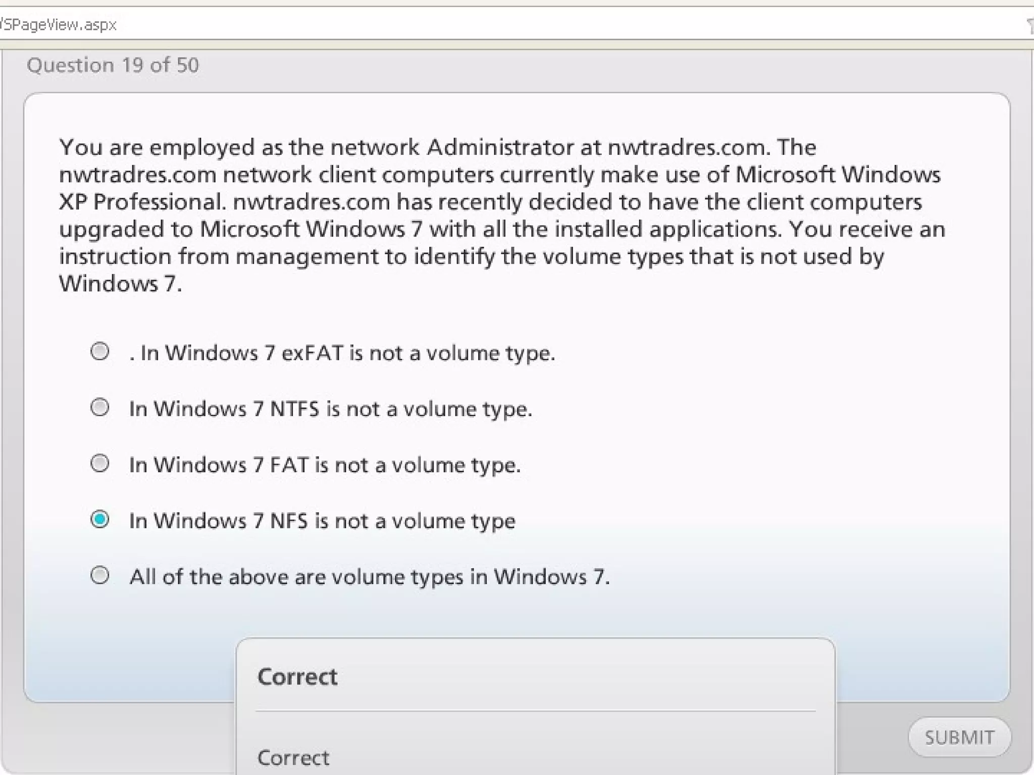 Exam of windows server 2008