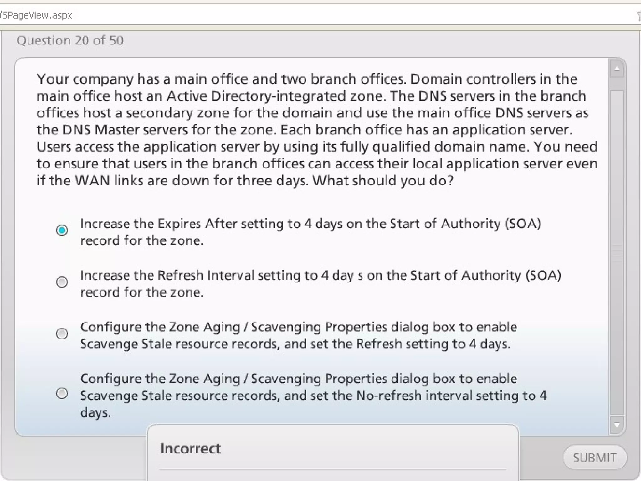 Exam of windows server 2008