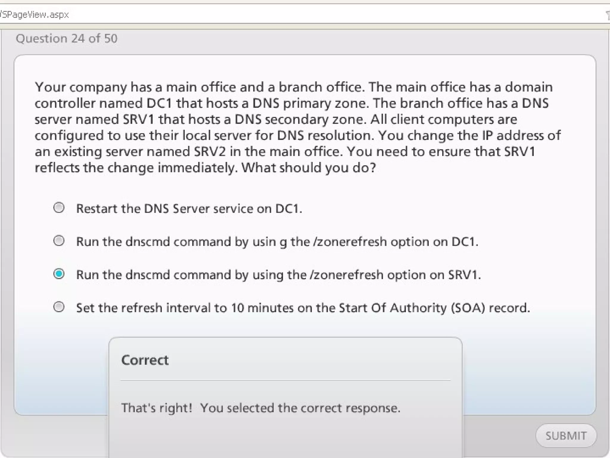 Exam of windows server 2008