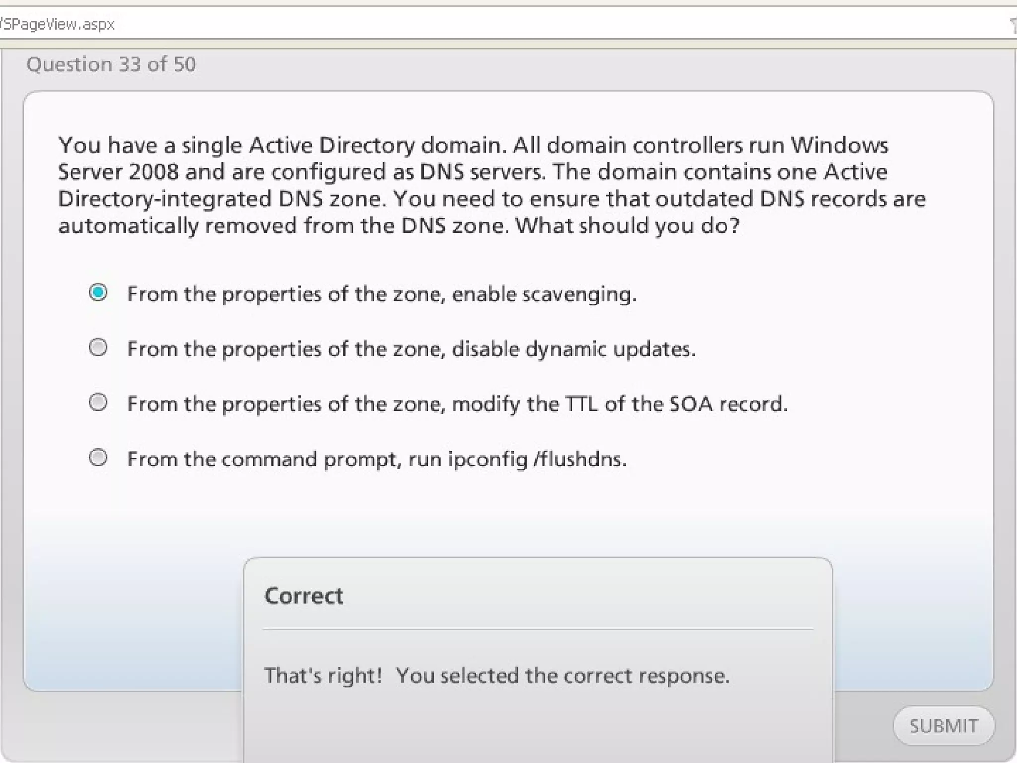 Exam of windows server 2008