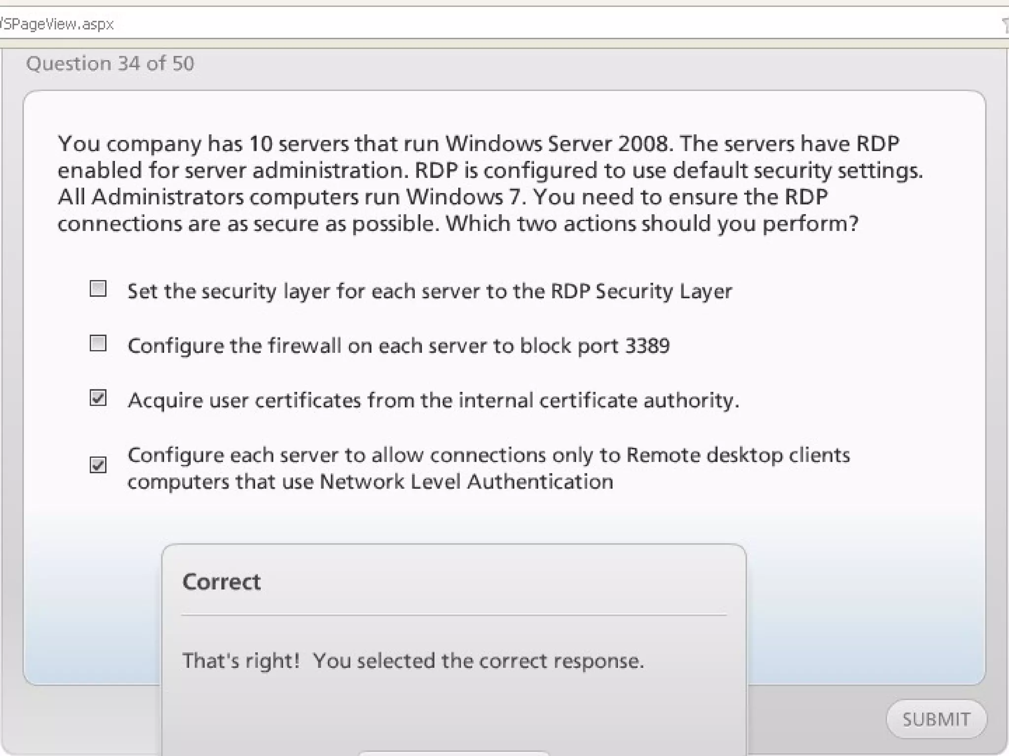 Exam of windows server 2008