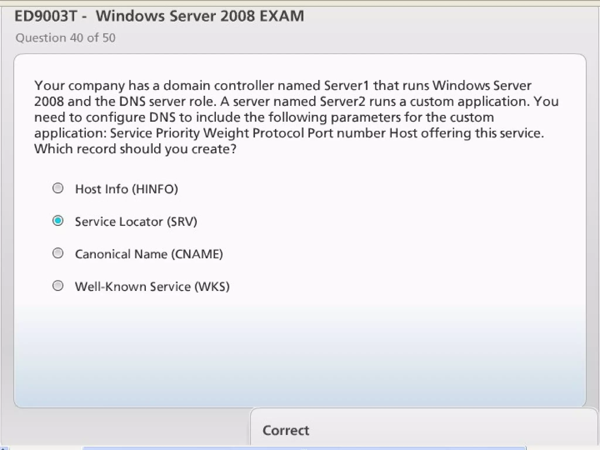 Exam of windows server 2008