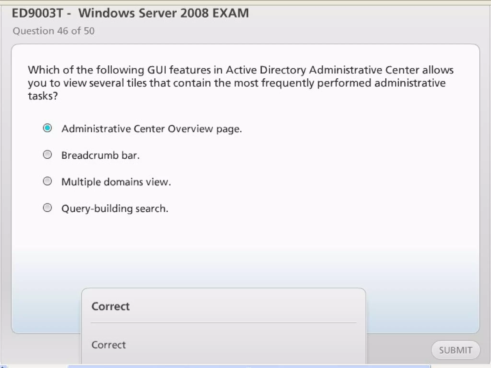 Exam of windows server 2008
