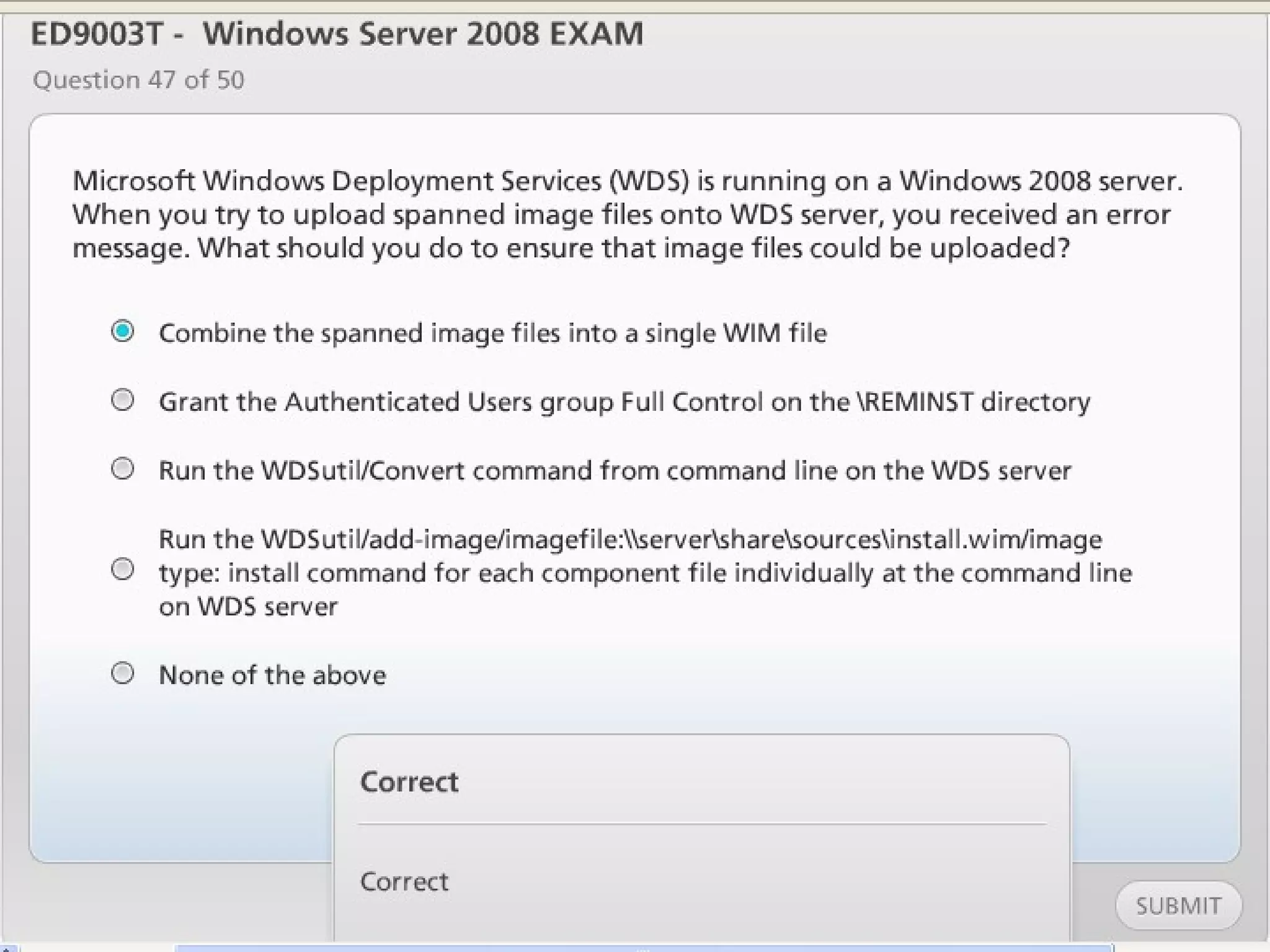 Exam of windows server 2008