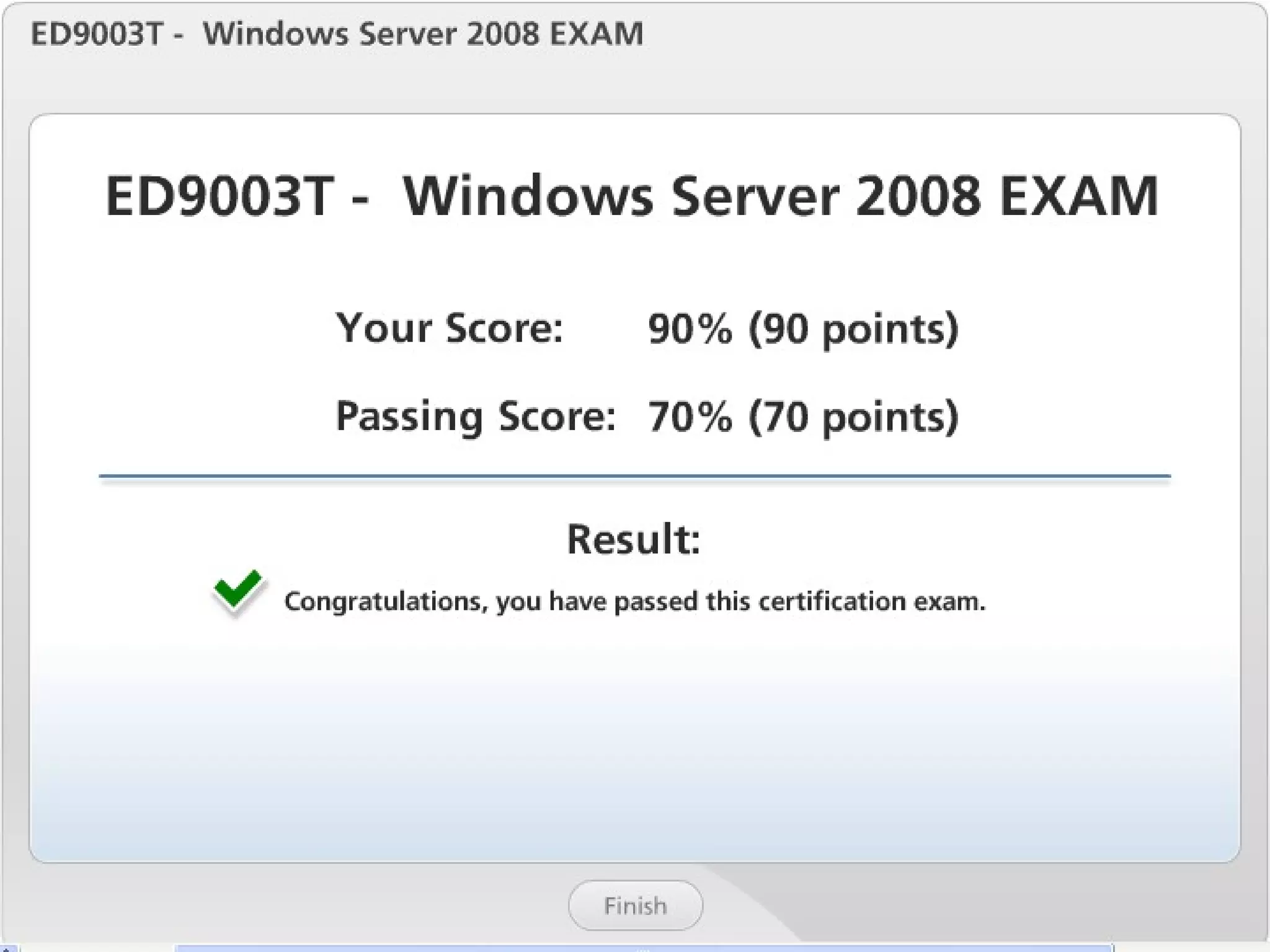 Exam of windows server 2008