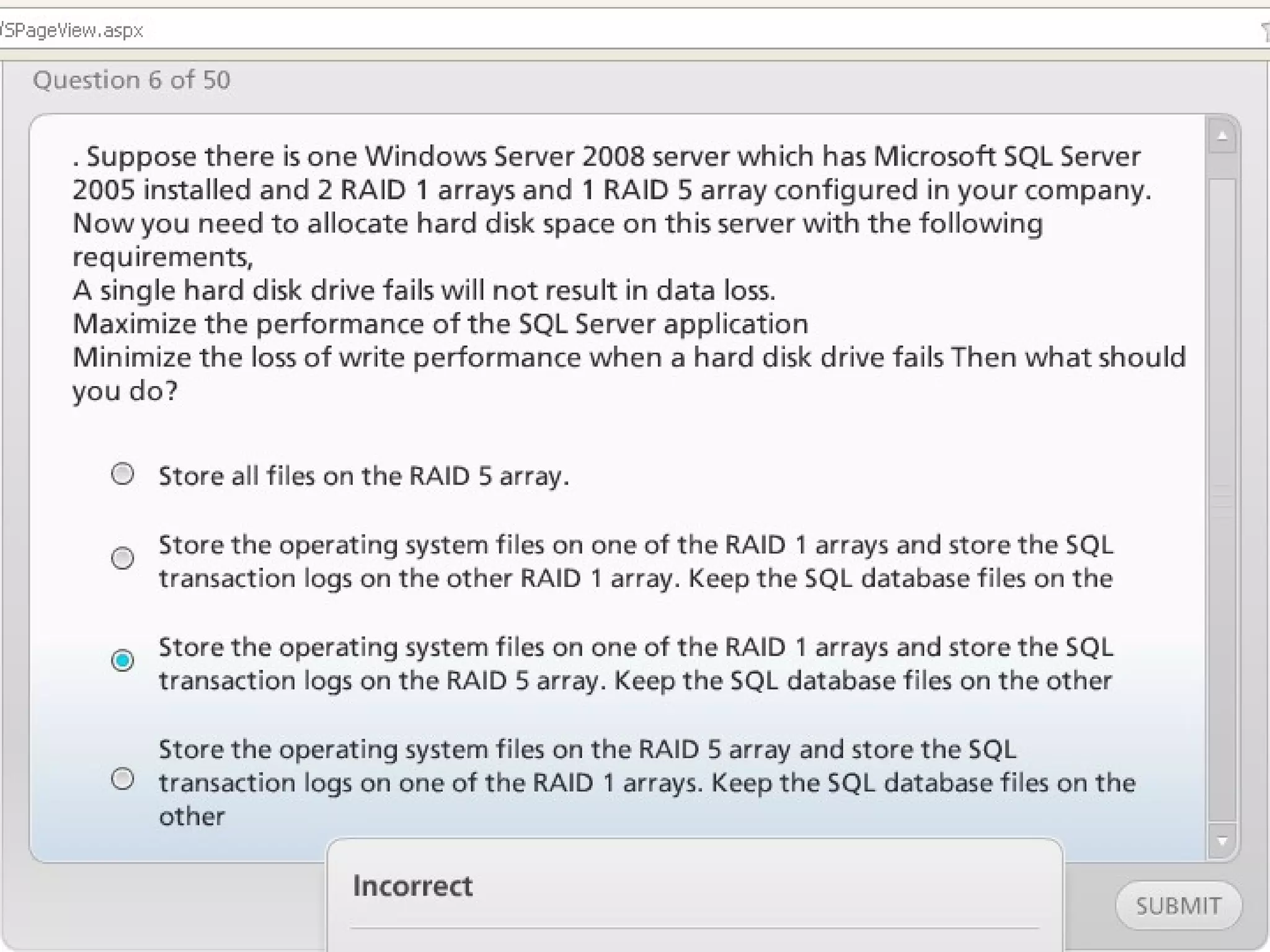 Exam of windows server 2008