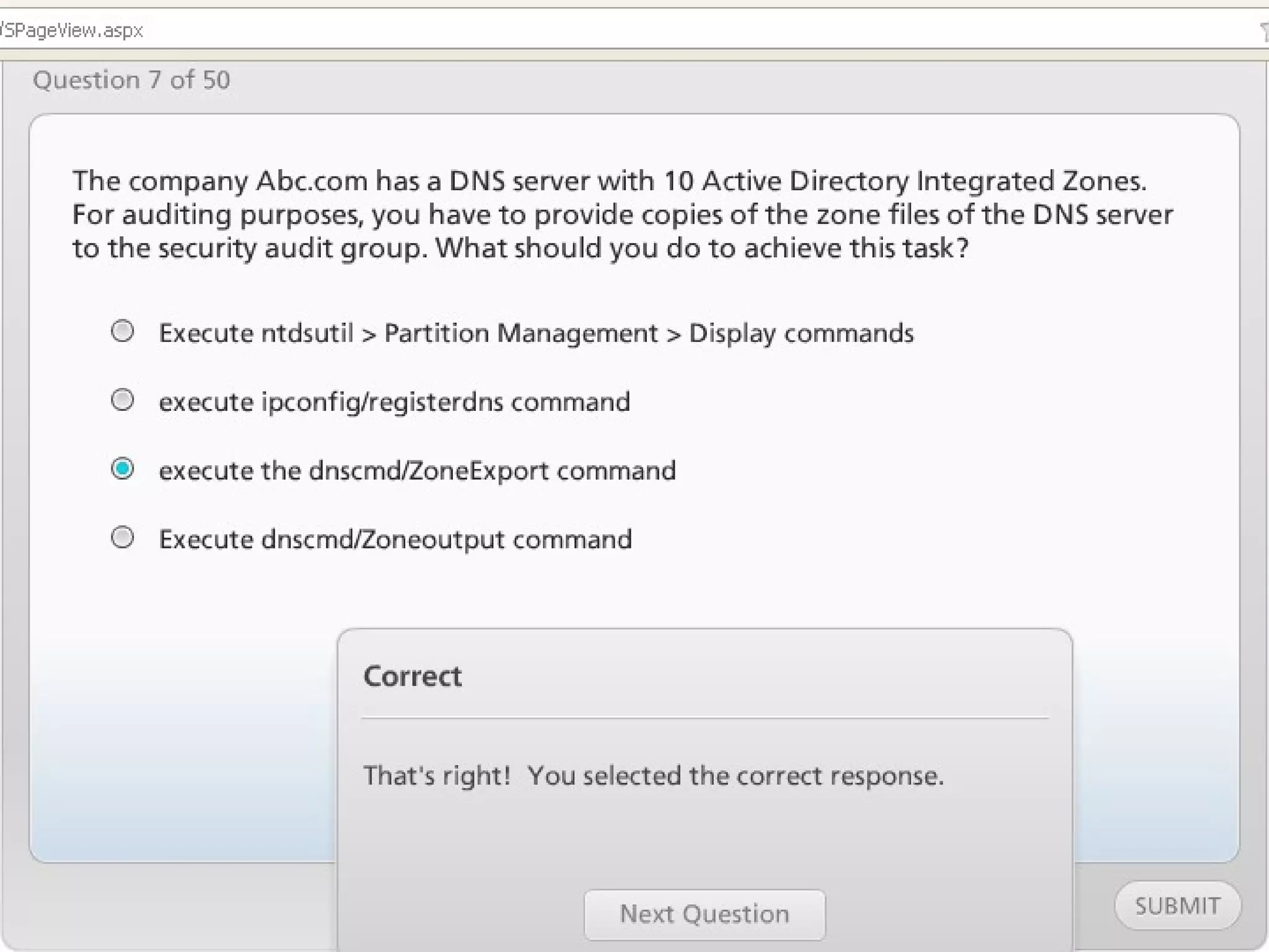 Exam of windows server 2008