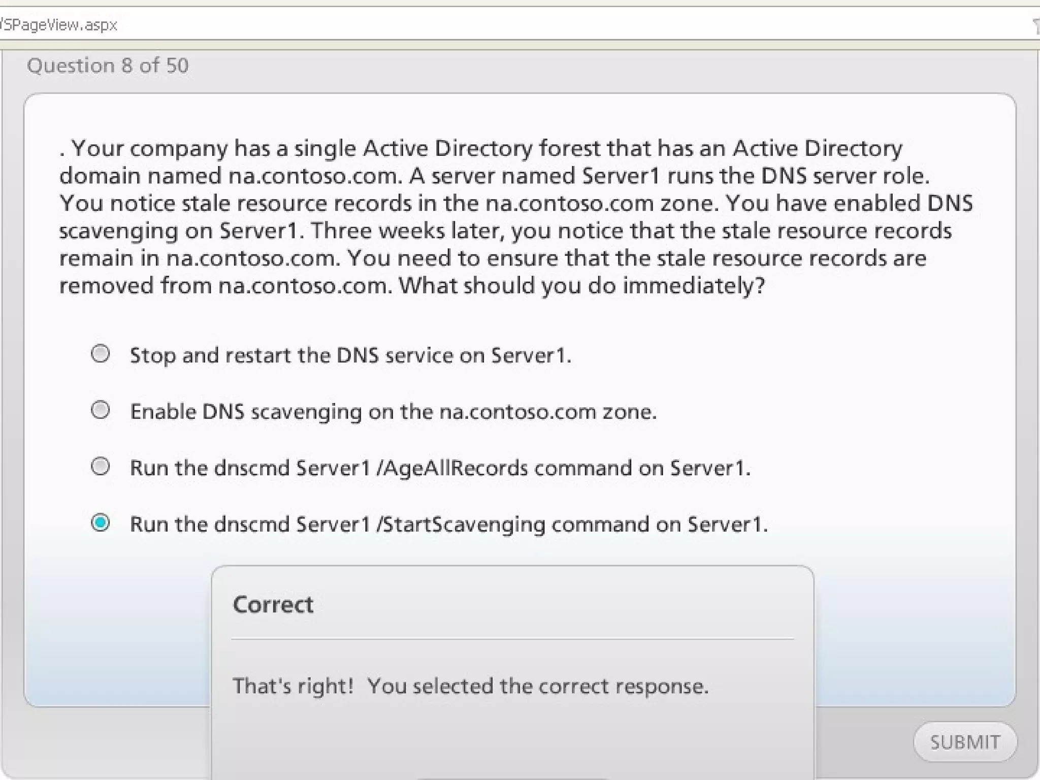 Exam of windows server 2008