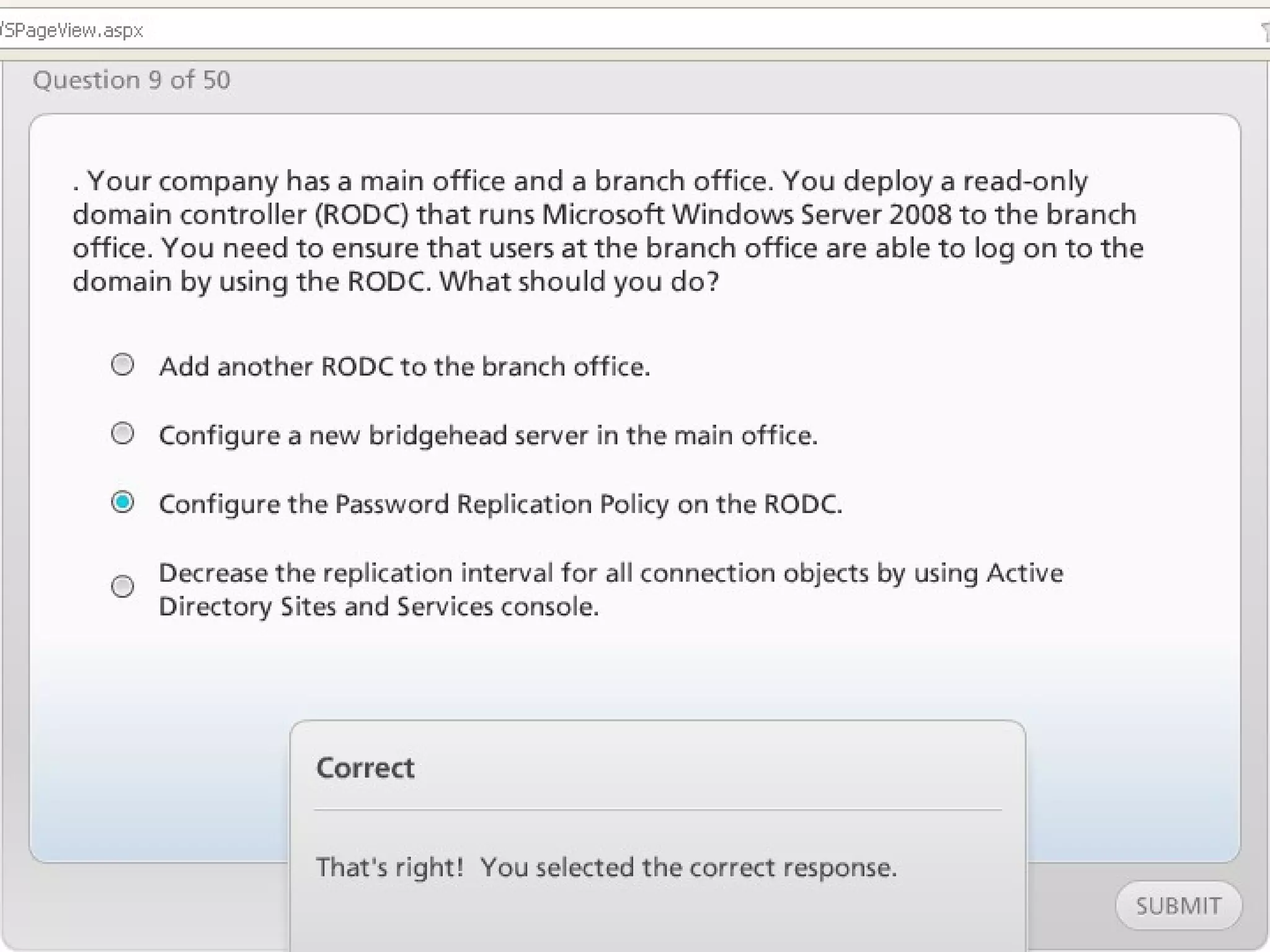 Exam of windows server 2008