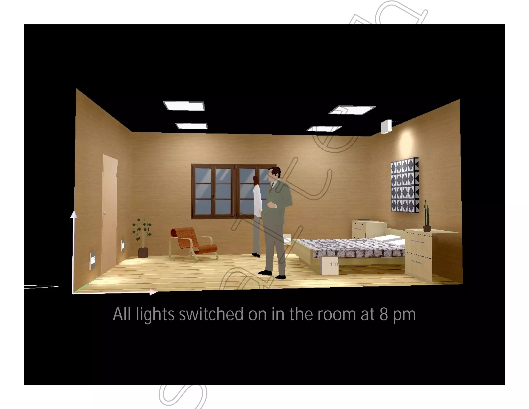 All lights switched on in the room at 8 pm
ealtech