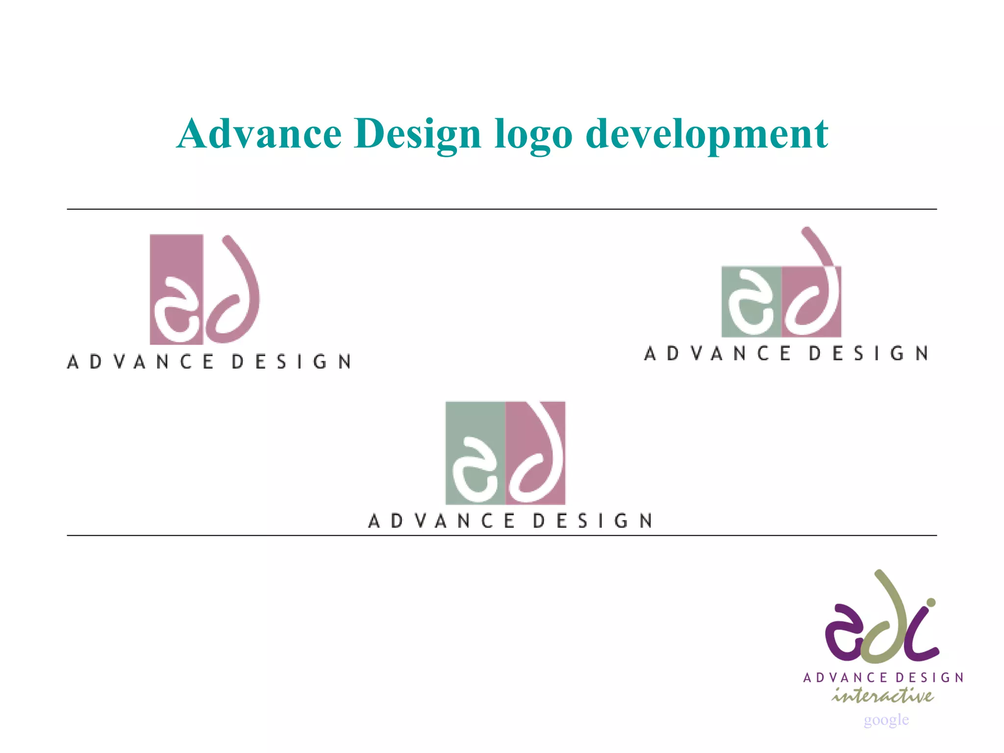 Advance Design logo development google 