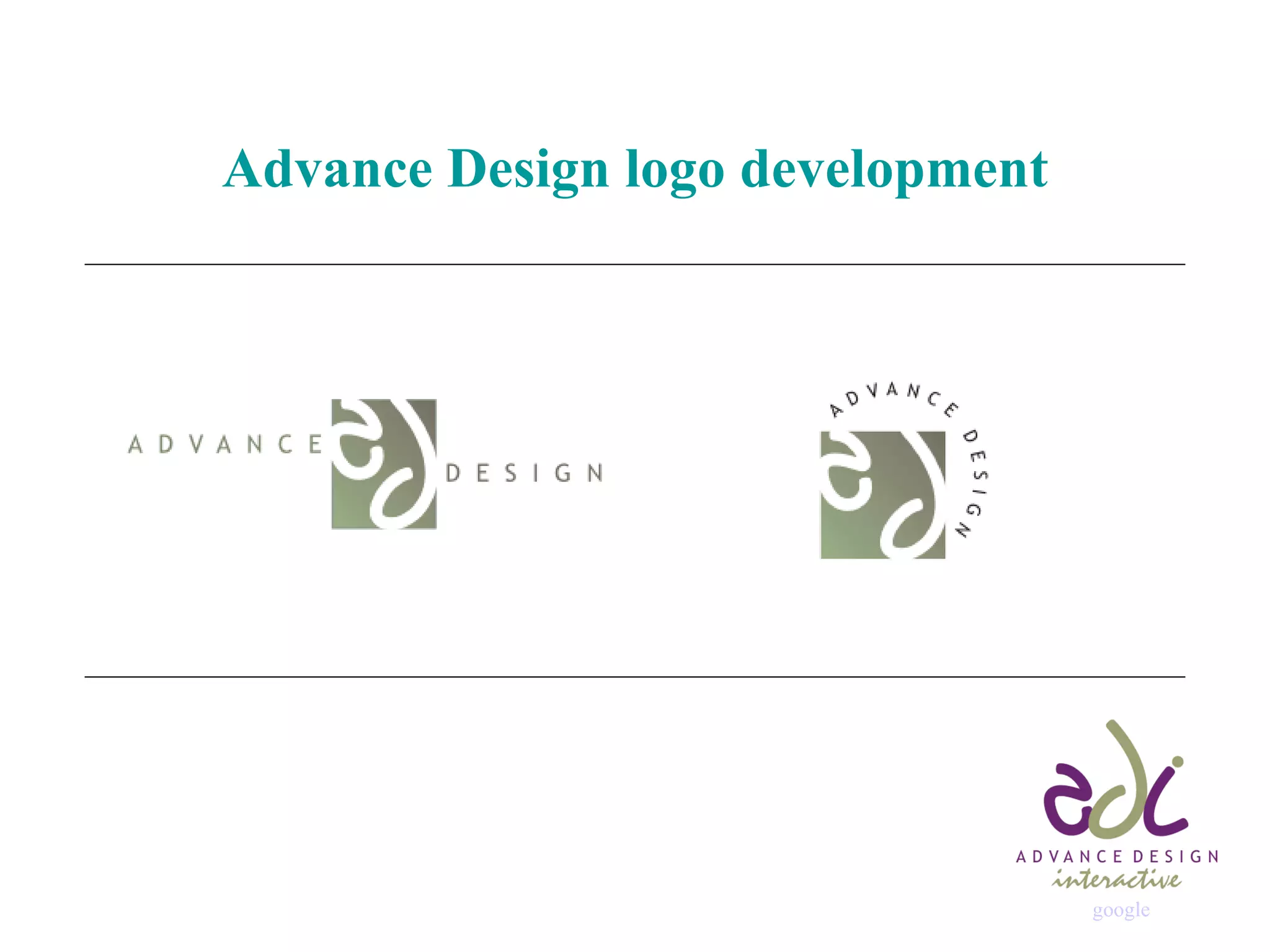Advance Design logo development google 