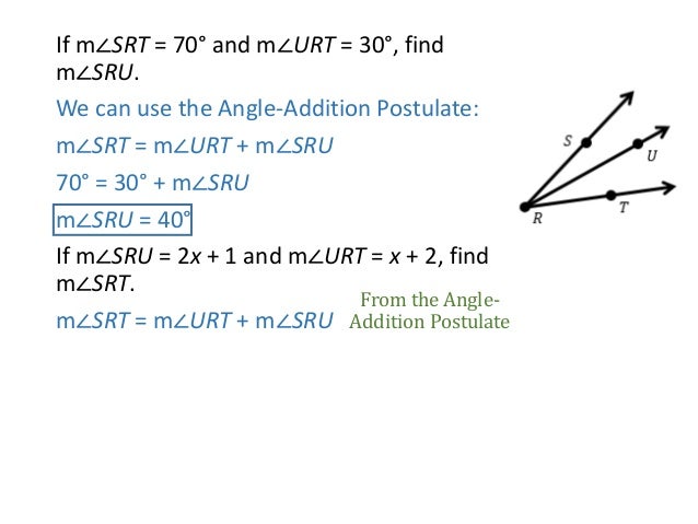 example angle addition postulate angle addition postulate