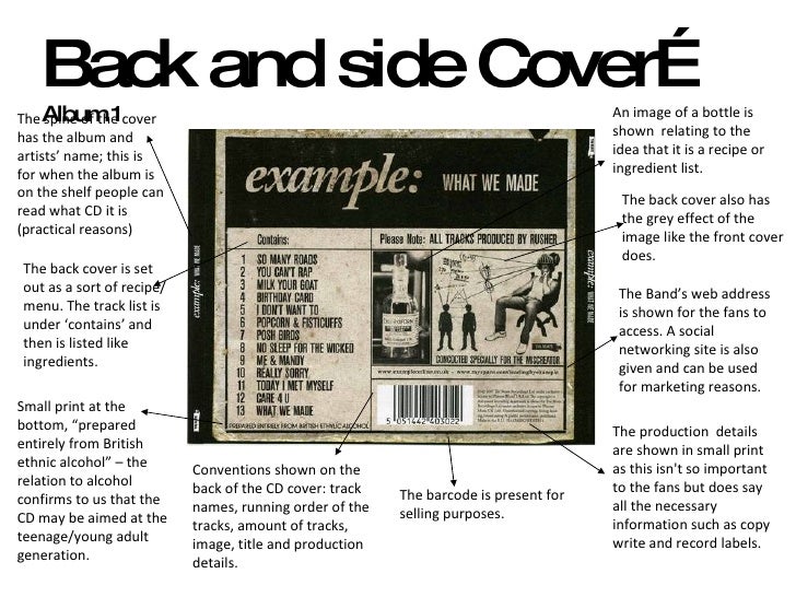 cd cover presentation example