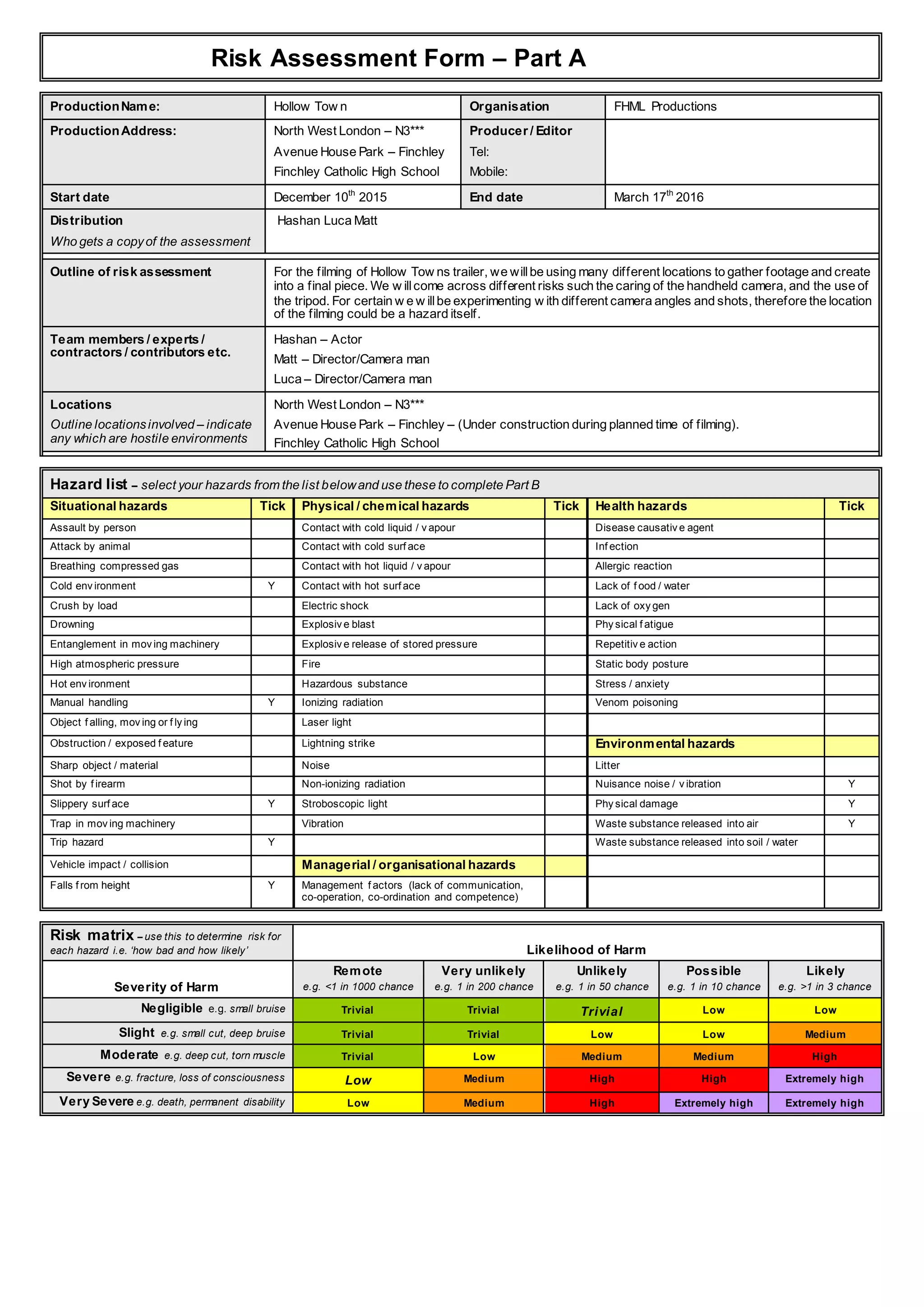 Risk-assessment Hollow Town Media | DOCX