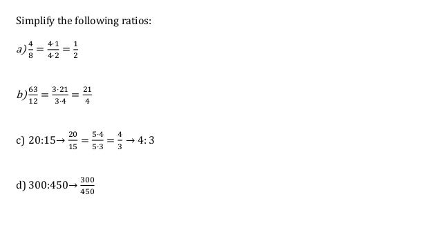 Example Simplifying Ratios