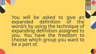 Effective Techniques for Expanding Word Definitions in Education | PPTX