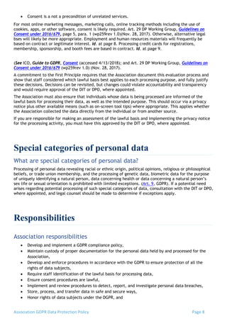 Example Association Internal GDPR Policy | PDF
