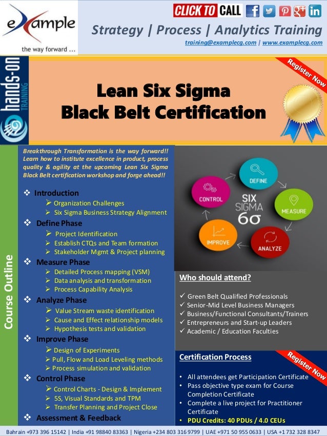 E xamplecg lean six sigma black belt certification course brochure