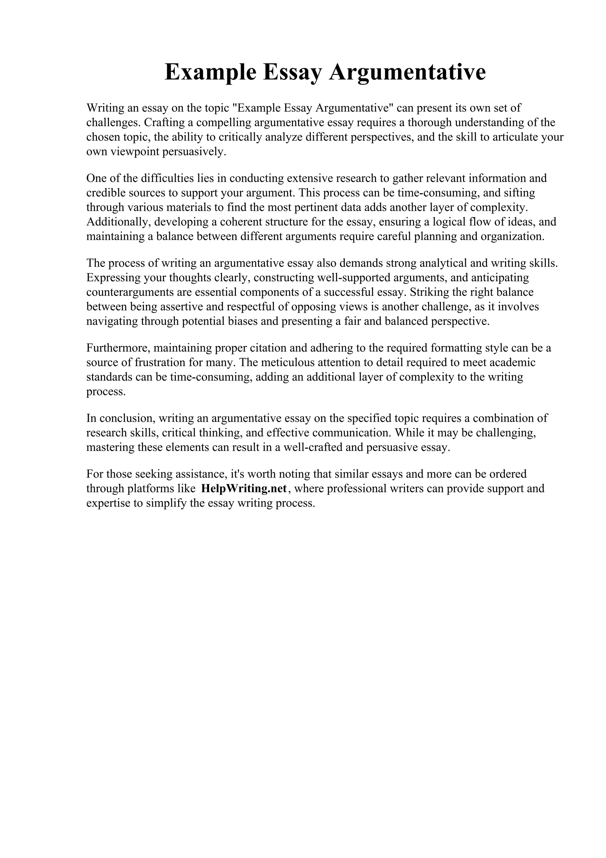 Example Essay Argumentative | PDF | Dogs | Pets