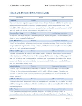 Example for Innovation Degree of Novelty | DOCX