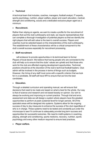 Example of a club mission statement; curriculum | PDF