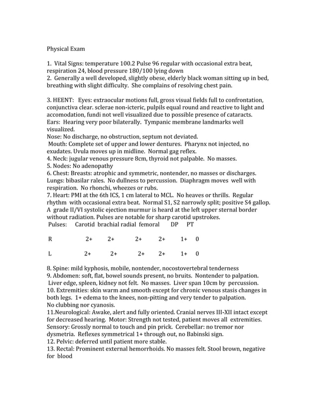 Example of a complete history and physical write PDF