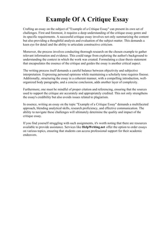 Example Of A Critique Essay.pdf