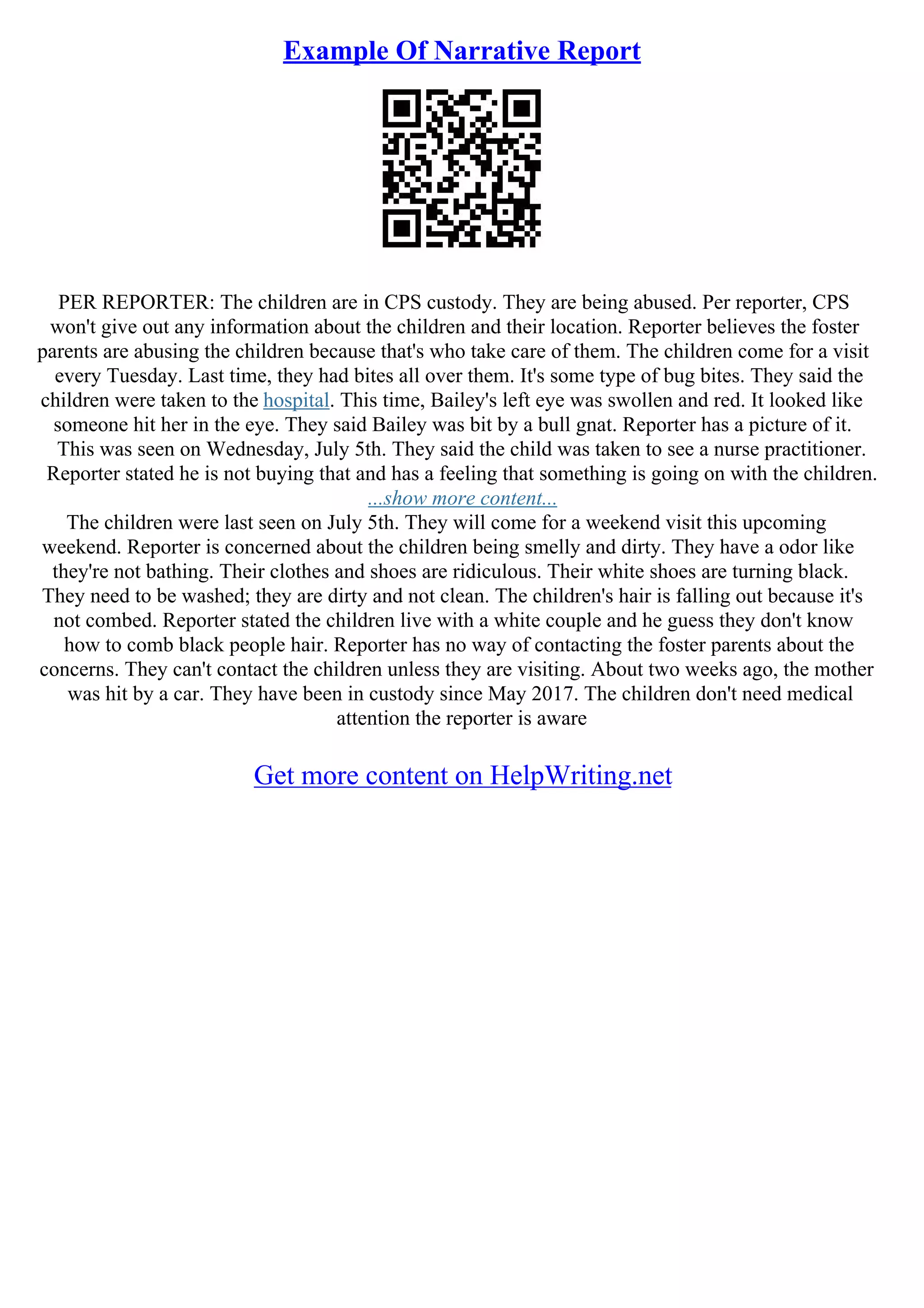Example Of A Narrative Essay | PDF
