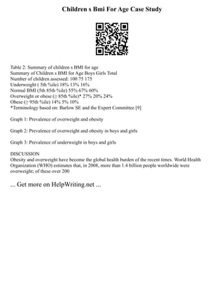 Report Introduction Example Child Study Example Of An Introduction For A Research Paper How To Struc | PDF