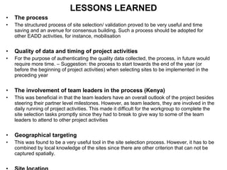 Site selection for the MilkIT project: Example from the EADD project