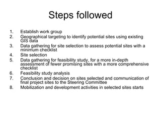 Site selection for the MilkIT project: Example from the EADD project