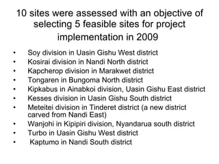 Site selection for the MilkIT project: Example from the EADD project