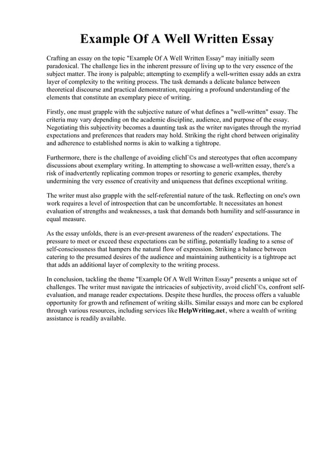 Example Of A Well Written Essay.pdf | Christianity | Religion ...