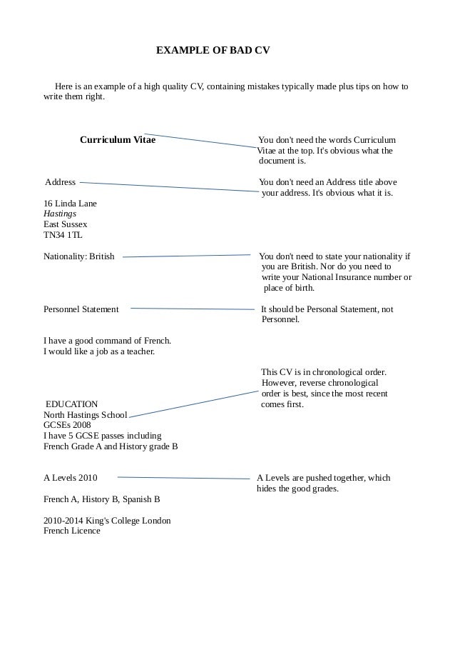 Example Of Bad Cv example-of-bad-cv