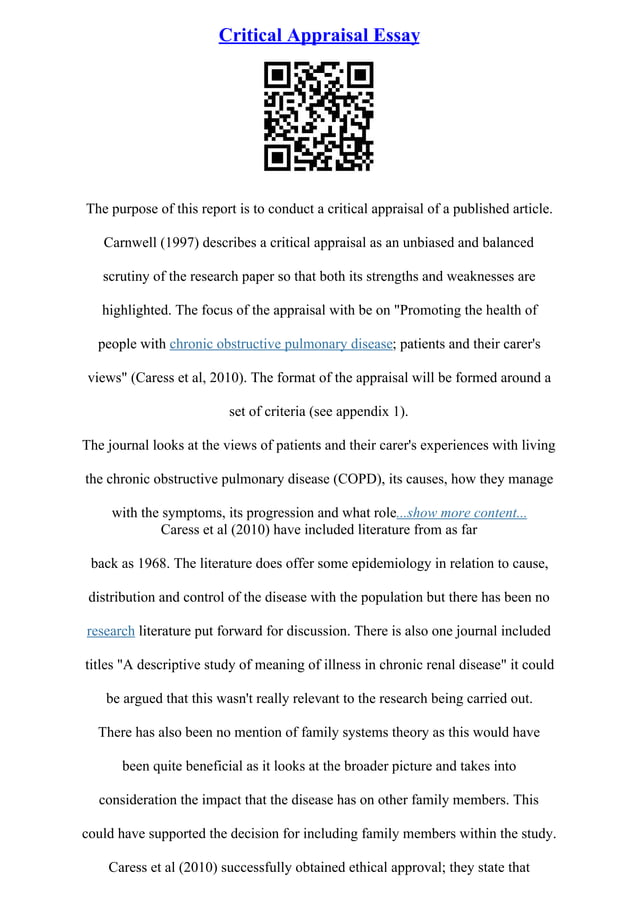 Example Of Critical Essay Writing | PDF