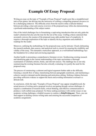 Example Of Essay Proposal.pdf | Homework and Study | Education