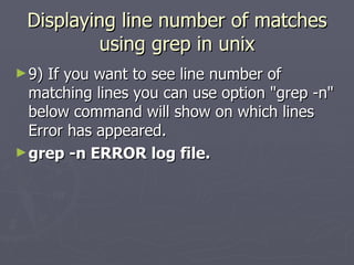 grep examples line number grep examples line number