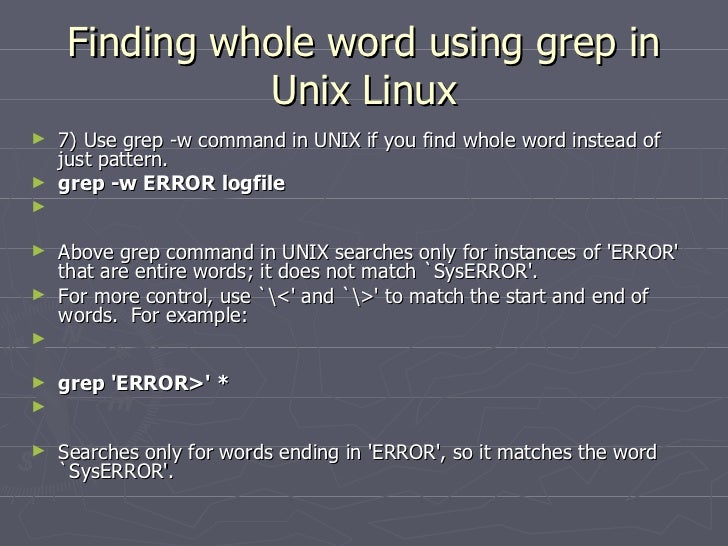 grep command in unix